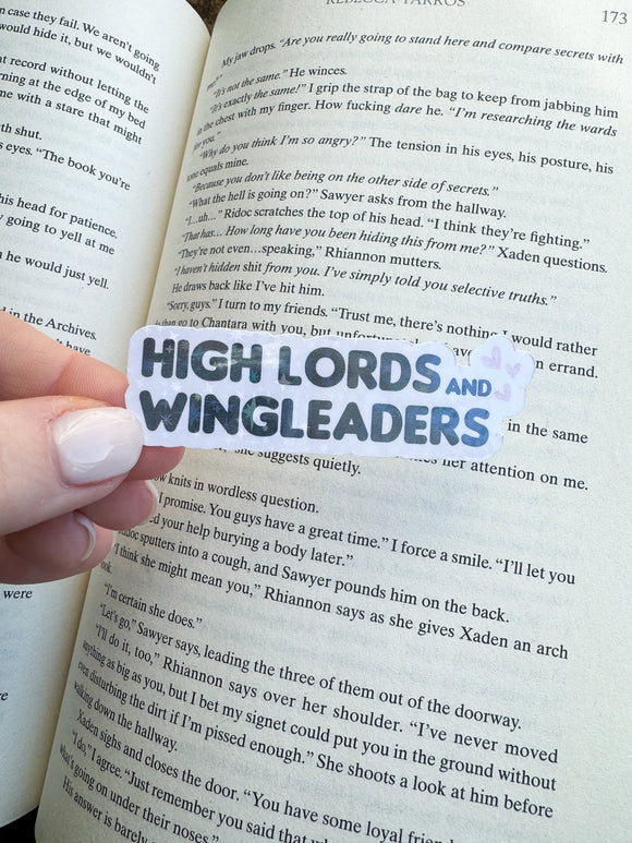Fourth Wing/ACOTAR-inspired sticker |holographic, glitter, quote, bookish, wing leader, fantasy, xaden, rhysand, rhys, iron flame, high lord