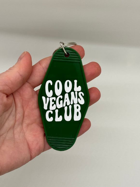Cool Vegans Club motel keychain | vegan, gift, plant based, eco, vegetarian, herbivore, vegan lover gift, gift for her, birthday gift