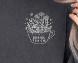 Suriel Tea Co. embroidered tshirt | book lover, reader, acotar, gift for book lover, booktok shirt, bookish gift, gift, fantasy, tee