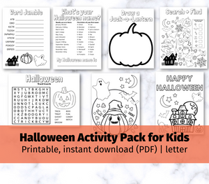 Halloween Activity Sheets for Kids [INSTANT DOWNLOAD/Printable]