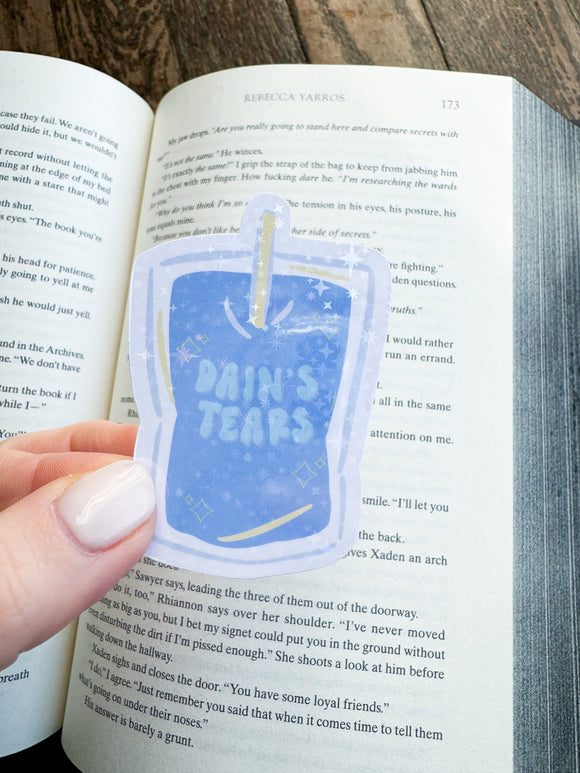 Fourth Wing Dain's Tears-inspired sticker | holographic, glitter, quote, bookish, fantasy, iron flame, bookish gift, xaden, gift for her