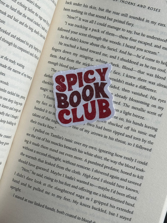 Spicy Book Club sticker | bookish, FBAA, ACOTAR, booktok, book gift, book girl, reader, fantasy, romantasy, kindle sticker, fourth wing, fae