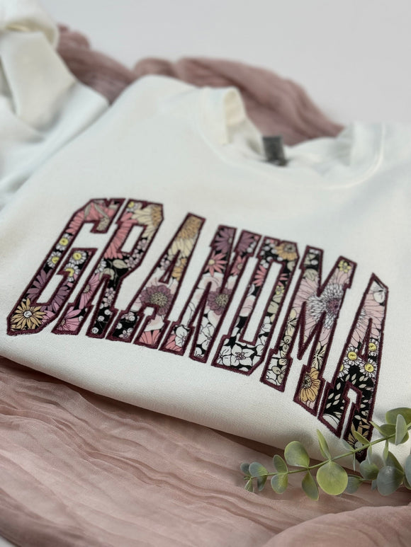 Grandma or mom embroidered sweatshirt | gift for mom, Mother’s Day, GMA, shirt, custom, gift for her, mama, gift, Grammy, Gigi