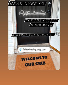 Welcome to our crib Doormat | door mat, welcome mat, custom, house warming gift, family, coir doormat, funny door mat, wedding gift