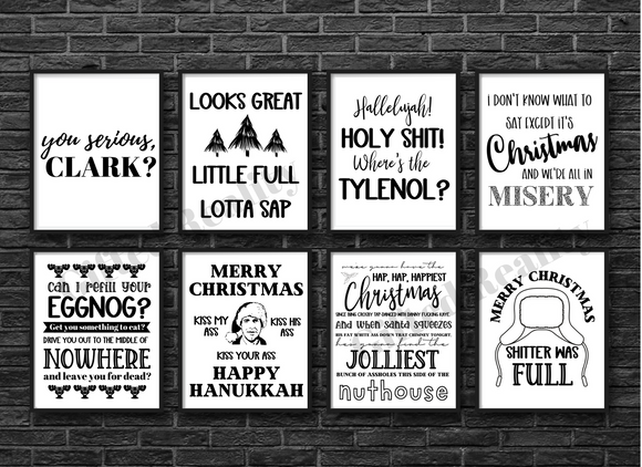 Christmas 8-Piece Wall Art / Signs [INSTANT DOWNLOAD]
