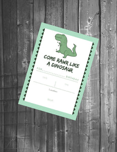 Dinosaur Birthday Invite - Printable/Digital File (5x7 in.)
